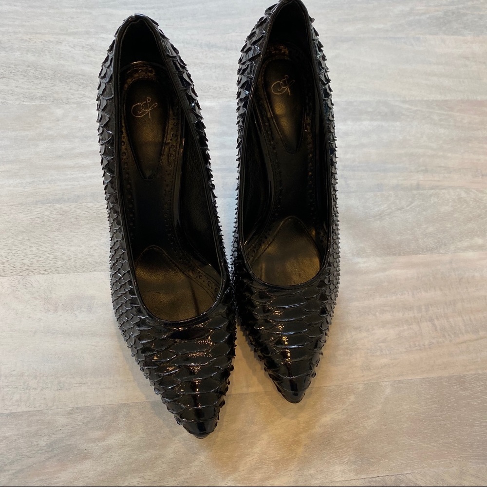 Proenza Schouler snakeskin black pumps heels 37 7 - Picture 5 of 8